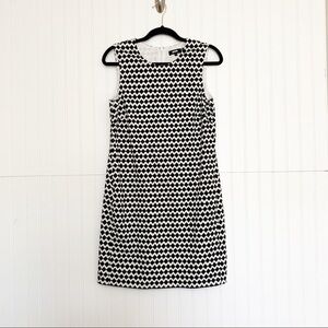 Theory Black White Diamond Chevron Print Dress